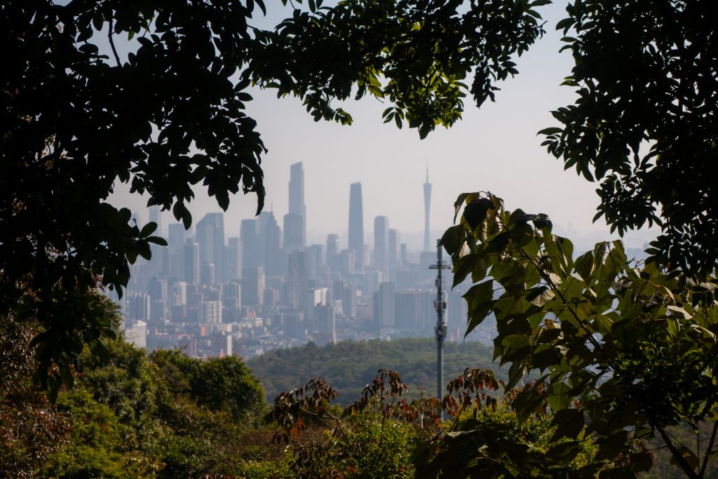 Skyline of Guangzhou taken from Baiyun Mountain