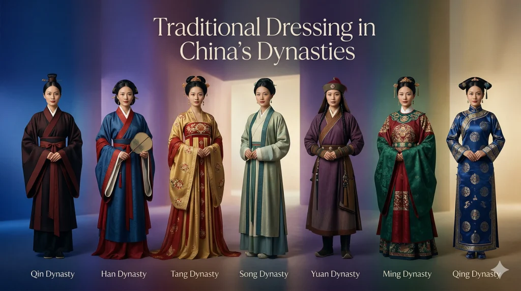 An overview of traditional clothing styles across China's dynasties.