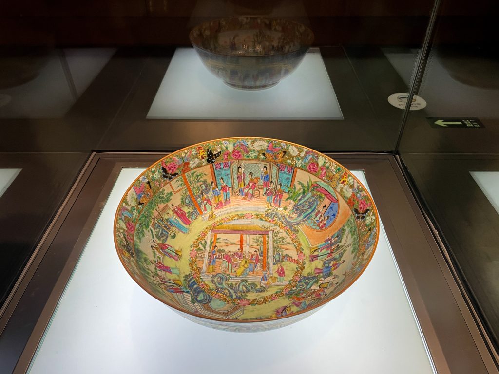 A porcelain bowl on display at the Guangdong Provincial Museum in Guangzhou. 