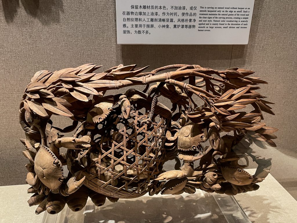 Wood carving on display at the Guangdong Provincial Museum in Guangzhou. 