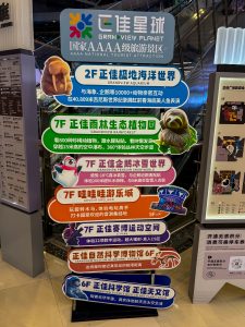 Wegweiser in der Grandview Shopping Mall in Guangzhou