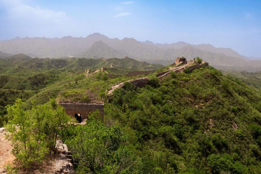 View of the Panlongshan section of the Great Wall near Beijing, China.