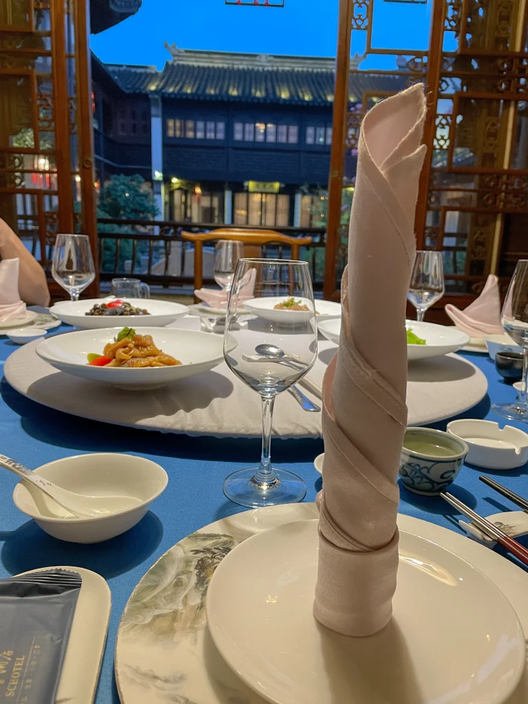 Round table at a business dinner in China. 