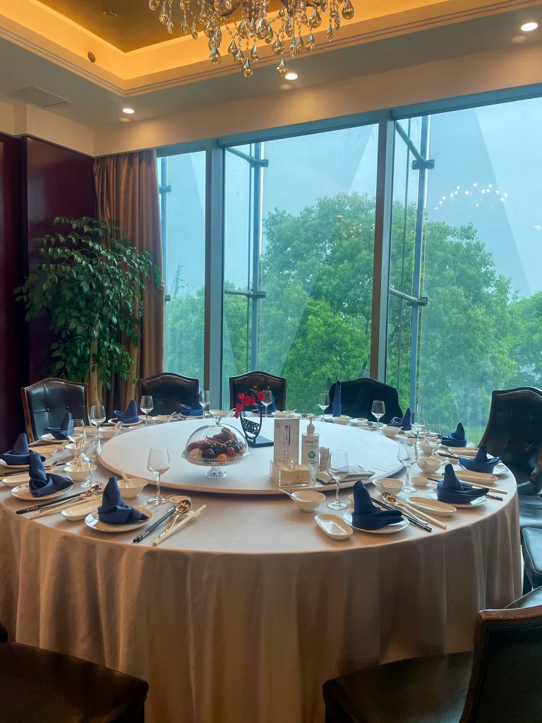 Round table at a business dinner in China. 