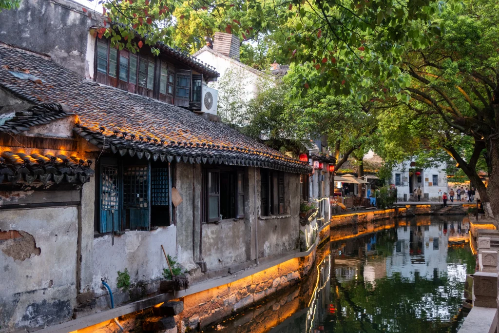 A canal in the historic water town of Tongli near Suzhou. 