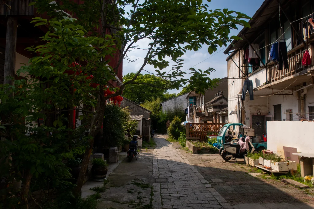Authentic residential buildings in the water town of Tongli near Suzhou. 