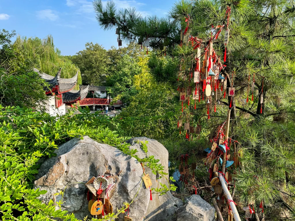 The garden of the Pearl Tower in the Chinese water town of Tongli near Suzhou. 